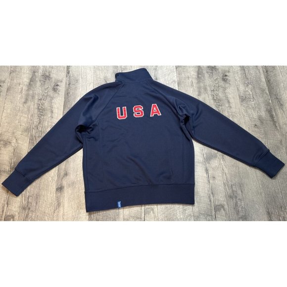 Vintage Nike USA Olympics Jacket Mens Large Track Blue 2008 Beijing Zip Active - Picture 2 of 13